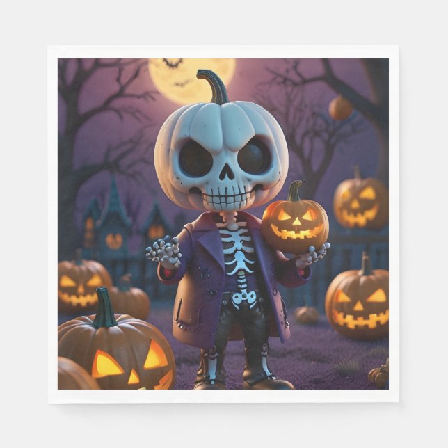 Pumpkin Patch Skeleton Assion Pappersservett (Framsidan)