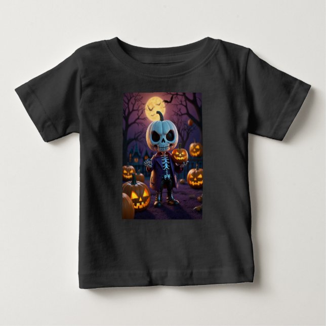 Pumpkin Patch Skeleton Assion T Shirt (Framsida)