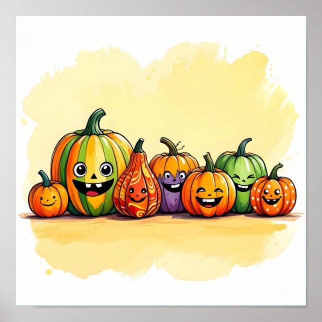 Pumpkin Patch Smiles Poster (Framsidan)