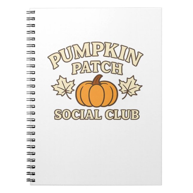 Pumpkin Patch Social Klubb - Mysigt atestetisk hös Anteckningsbok (Framsidan)