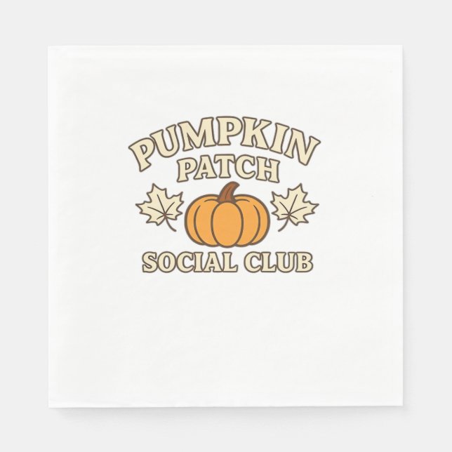 Pumpkin Patch Social Klubb - Mysigt atestetisk hös Pappersservett (Framsidan)