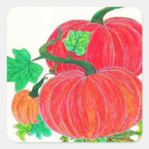Pumpkin Patch Stickes Fyrkantigt Klistermärke