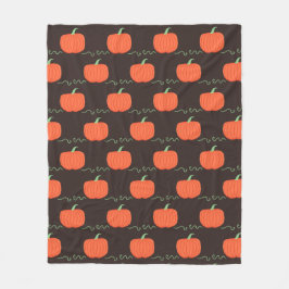 Pumpkin Patch Throw Blanket (Brown & Orange) Fleecefilt