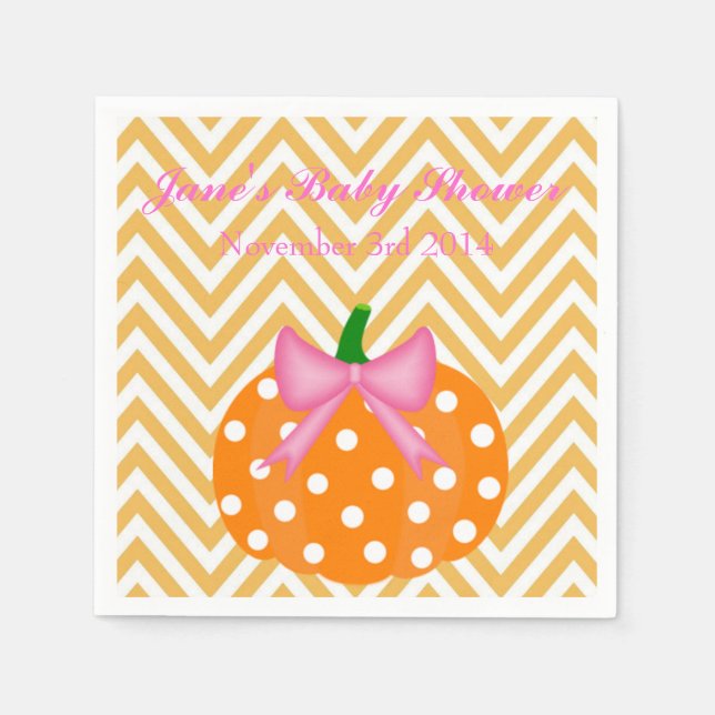 Pumpkin Patch Thworthy Girl Shower Pappersservett (Framsidan)