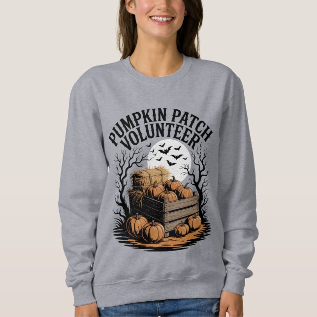 Pumpkin Patch Volunteer Halloween T Shirt (Framsida)
