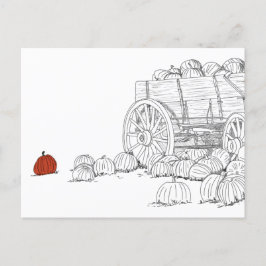 Pumpkin Patch Wagon Vykort