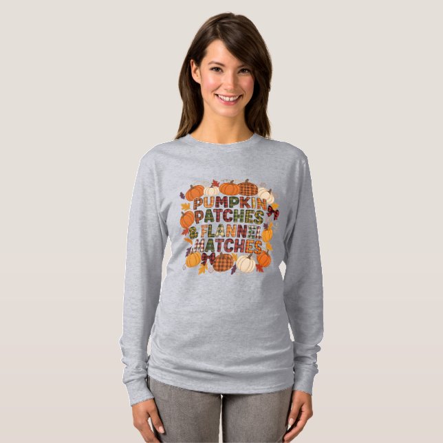 Pumpkin Patches & Flanals Matches - Höstfack T- T Shirt (Hel framsida)