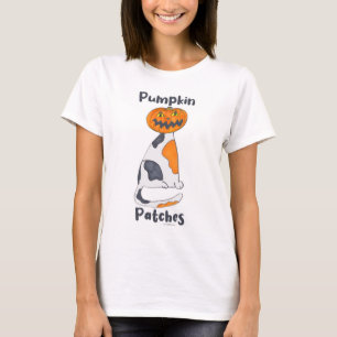 Pumpkin Patches Halloween Calico Cat Tecknad T Shirt