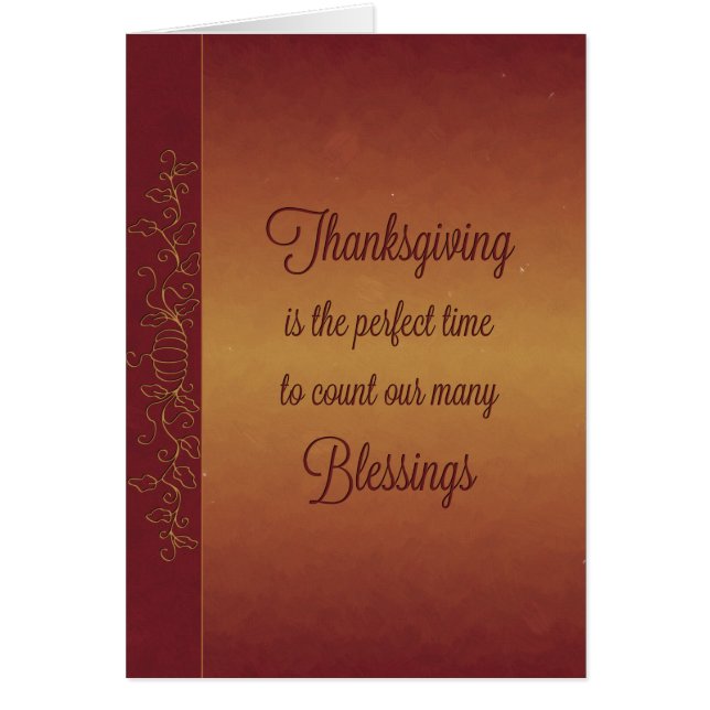 Pumpkin Payed Thanksgiving Blessings Hälsningskort (Framsidan)