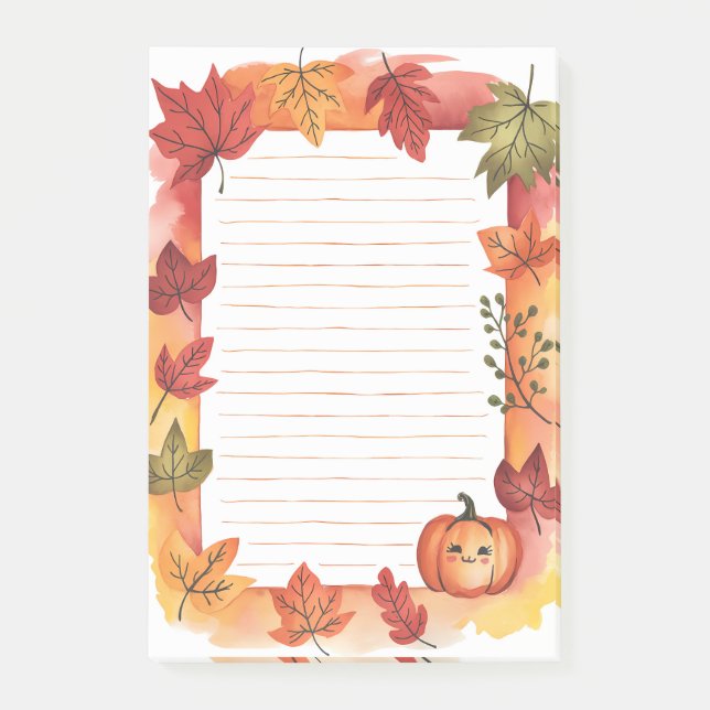 Pumpkin Peek & Leafy Glow Post-it Block (Framsida)