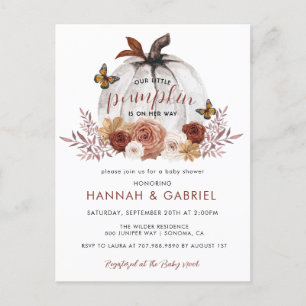 Pumpkin Peles "Baby Shower Terracotta"-inbjudan Vykort