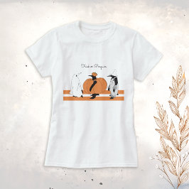 Pumpkin Penguin Tecknad Funny Halloween T-shirt