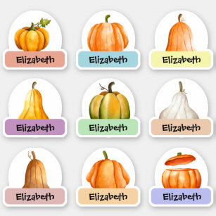Pumpkin Personlig Namn Sticker Pack Klistermärken