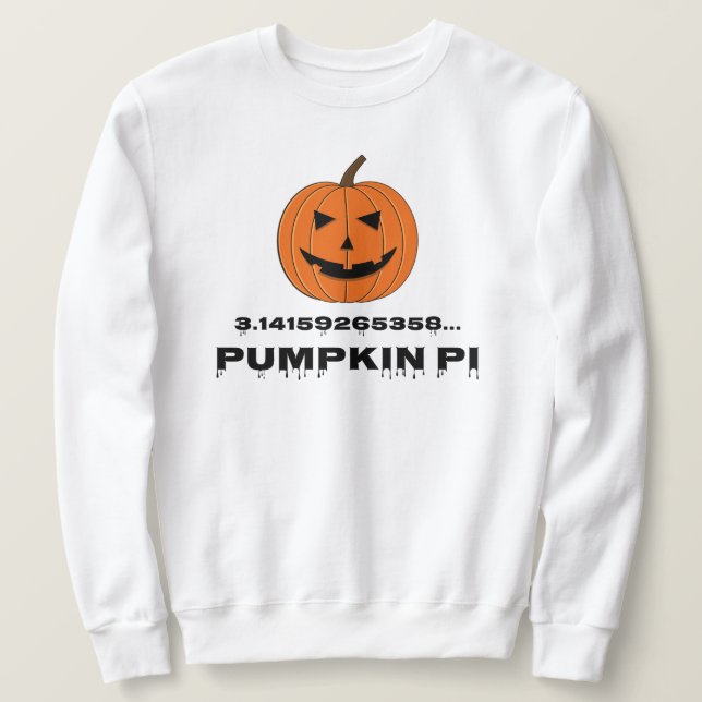 Pumpkin pi Funny Lång Ärmad Tröja (Design framsida)