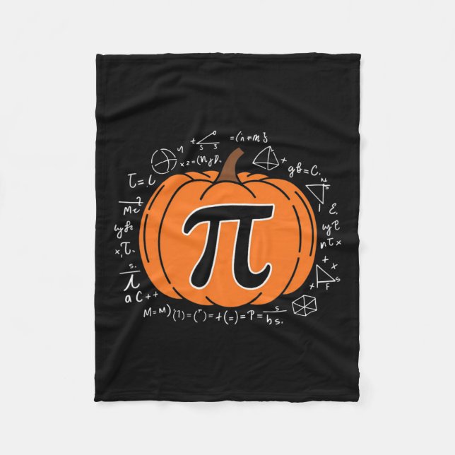 Pumpkin Pi Paj Math Teacher Funny Halloween Tack Fleecefilt (Framsidan)