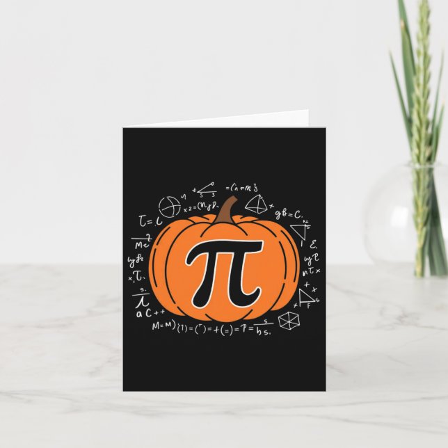 Pumpkin Pi Paj Math Teacher Funny Halloween Tack Kort (Framsida)