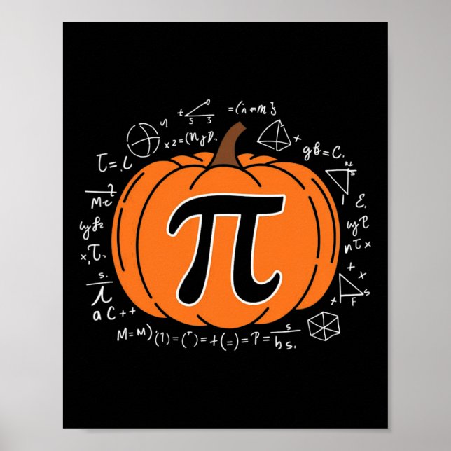 Pumpkin Pi Paj Math Teacher Funny Halloween Tack Poster (Framsidan)