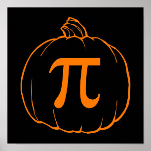 Pumpkin Pi (paj) Mathematics Humor Poster
