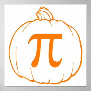 Pumpkin Pi (paj) Mathematics Humor Poster