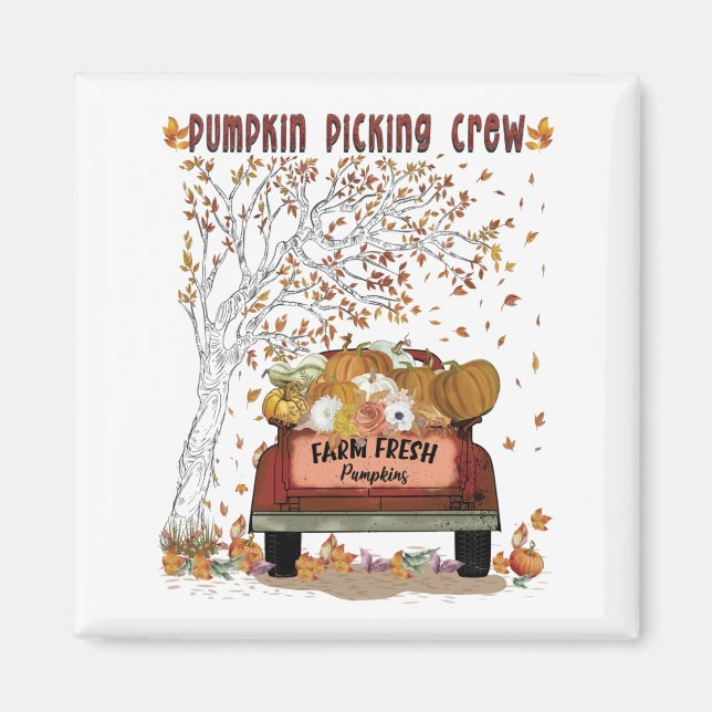 Pumpkin Picking Crew Apron Magnet (Framsidan)