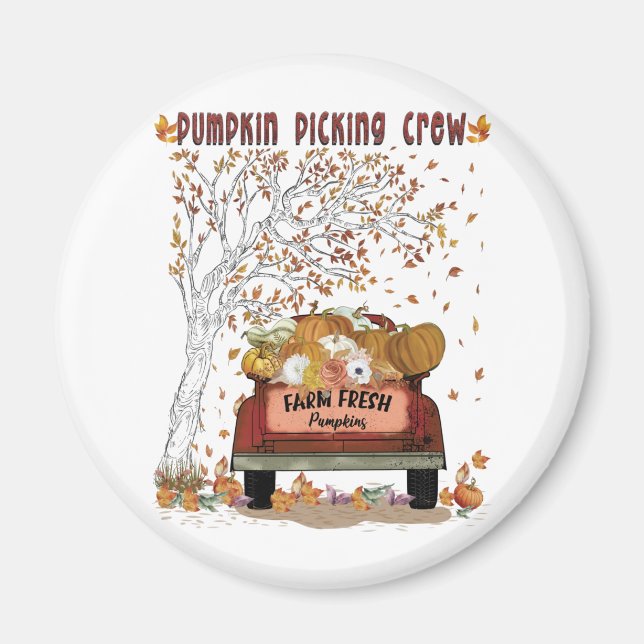 Pumpkin Picking Crew Magnet (Framsidan)