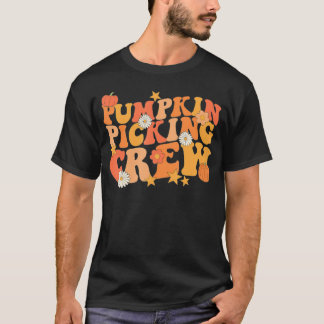Pumpkin Picking Crew Squad Groovy faller hösten oc T Shirt