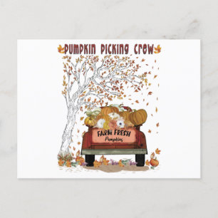 Pumpkin Picking Crew Vykort