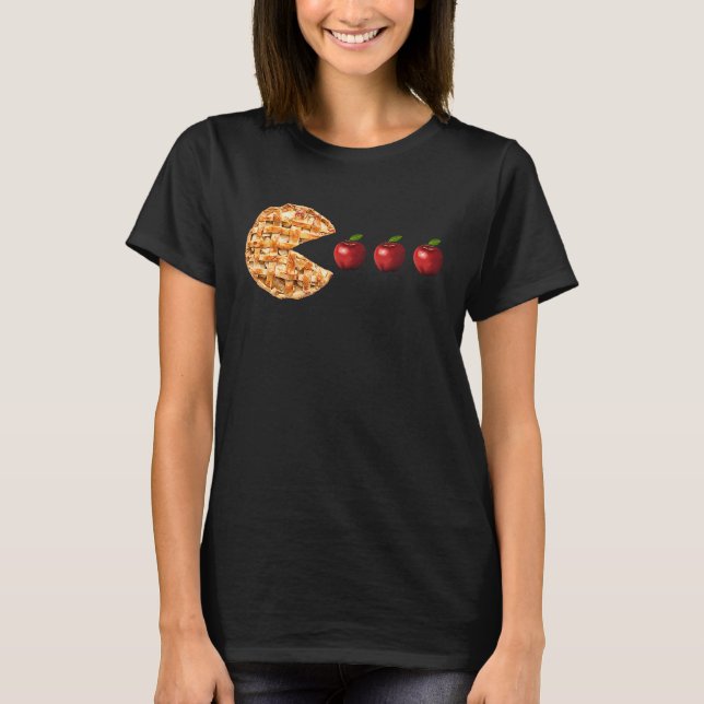 Pumpkin Pie Eating apple  Thanksgiving Turkey Day  T Shirt (Framsida)