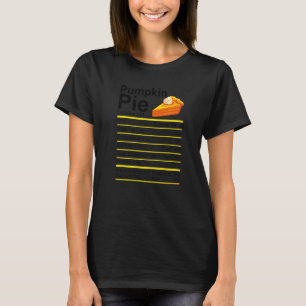 Pumpkin Pie Näringsfakta Thanksgiving Grupp Mat T Shirt