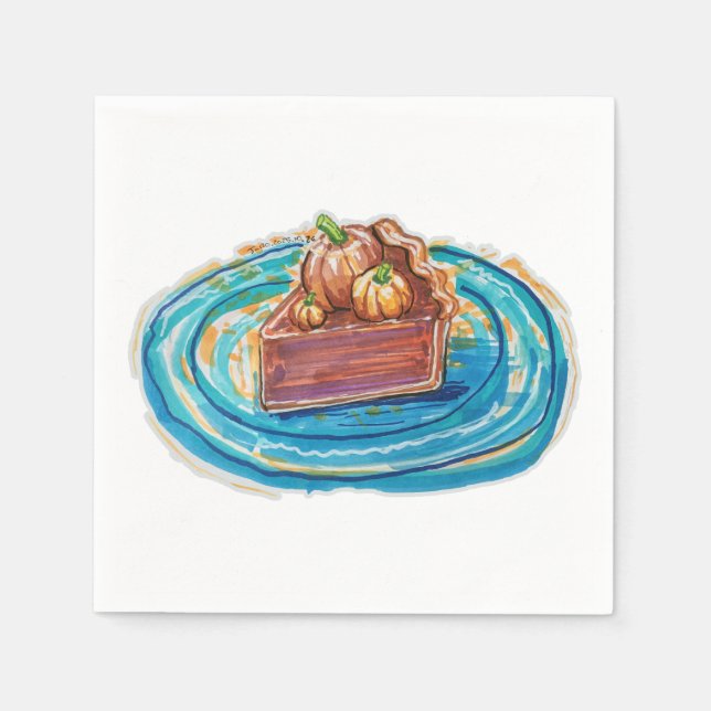 Pumpkin Pie Slice Pappersservett (Framsidan)