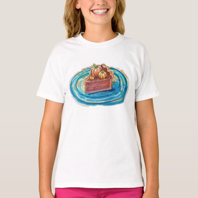 Pumpkin Pie Slice T Shirt (Framsida)
