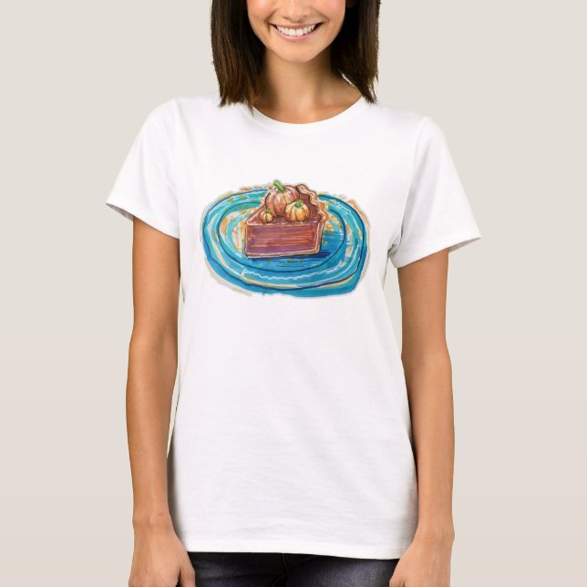 Pumpkin Pie Slice T Shirt (Framsida)
