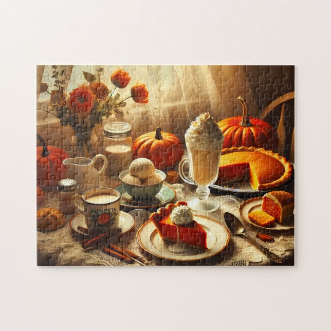 Pumpkin Pie Spice Creamy Tabletop Fall Decor Pussel (Horisontell)