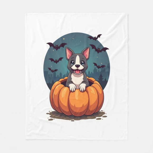 Pumpkin Pitbull Smile Fleecefilt (Framsidan)
