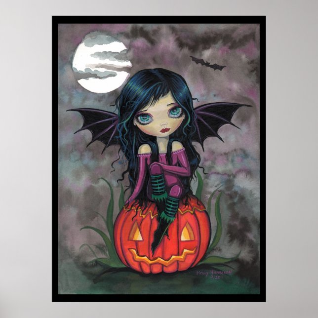 Pumpkin Pixie Halloween Cute Vampire Poster (Framsidan)