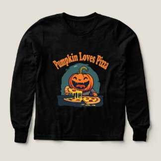 Pumpkin Pizza Party - Funny Halloween Food Design T Shirt