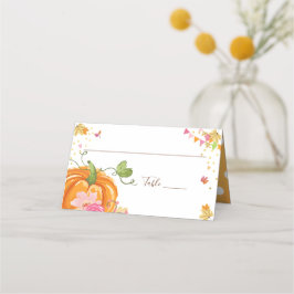 Pumpkin PlaceCard - höstfälla födelsedag Placeringskort