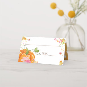 Pumpkin PlaceCard - höstfälla födelsedag Placeringskort