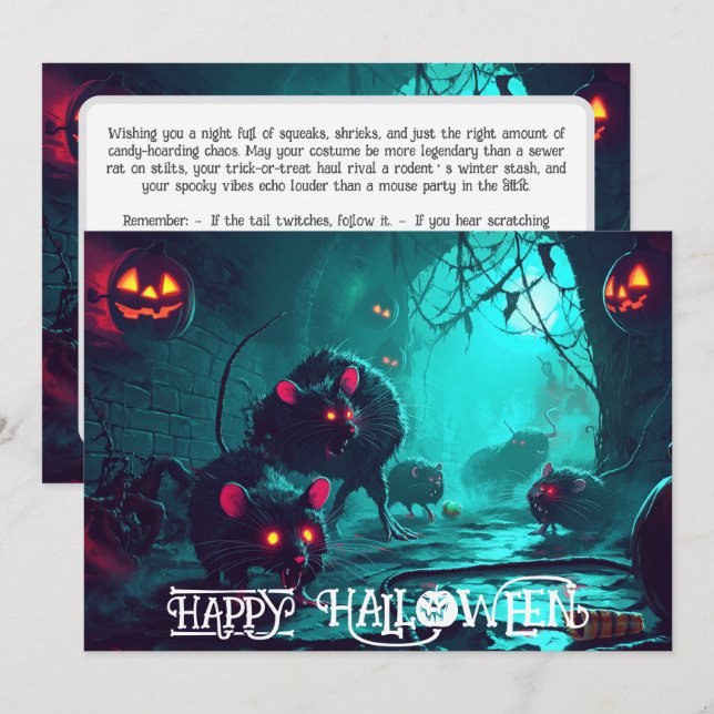 Pumpkin Plague Parad Halloween-kort Inbjudningar (Fram/baksida)