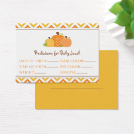 Pumpkin Predictions Baby Shower Card Large Visitkort