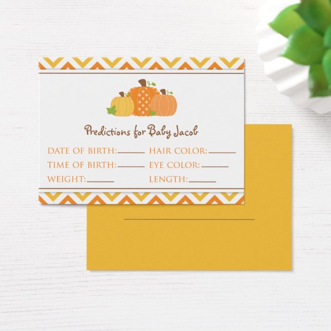 Pumpkin Predictions Baby Shower Card Large Visitkort (Skivbord)