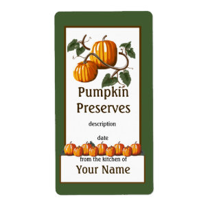 Pumpkin Preserve Canning Label Fraktsedel