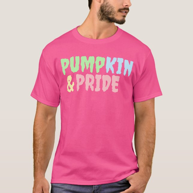 Pumpkin & pride Halloween t-shirt stolt rosa (Framsida)