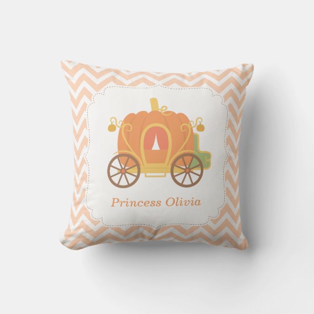 Pumpkin Princess Carriage Girls Room Personlig Kudde (Framsida)