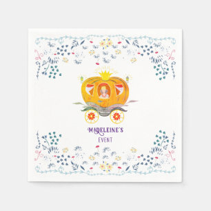 Pumpkin Princess Carriage Wildblommor Birthday Pappersservett