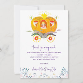 Pumpkin Princess Carriage Wildblommor Birthday Tack Kort