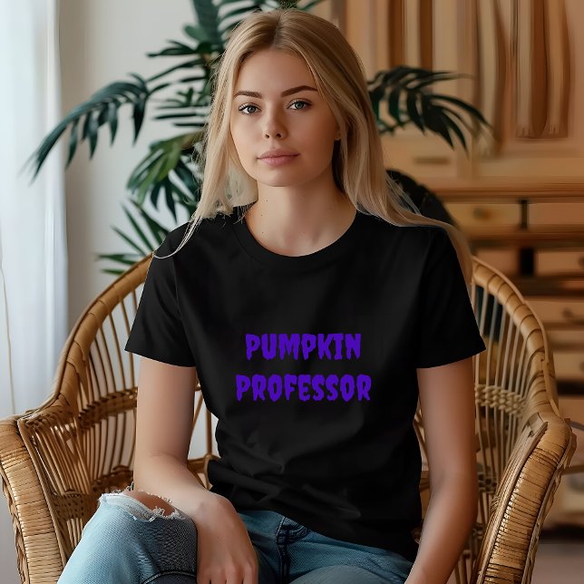 Pumpkin Professor lila lärartypografi T Shirt (Skapare uppladdad)
