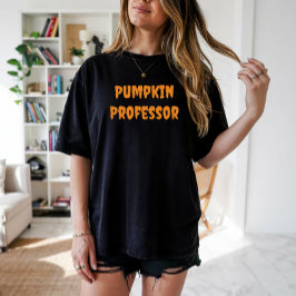 Pumpkin Professor orange lärartypografi T Shirt