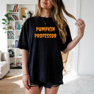 Pumpkin Professor orange lärartypografi T Shirt