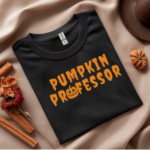 Pumpkin Professor orange typography T Shirt